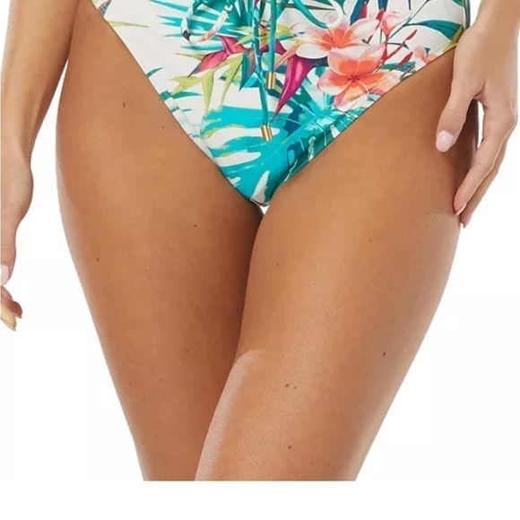 VINCE CAMUTO Women's Drawstring High-Leg Bikini Bottoms M swimsuit swimwear - Picture 3 of 13